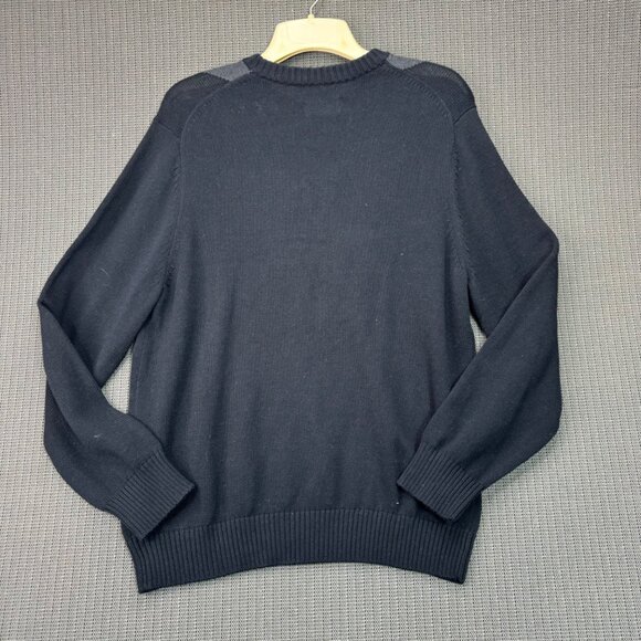 David Taylor mens Argyle Sweater L/G pull over crew neck Black/Grey/Red pattern - Picture 2 of 9